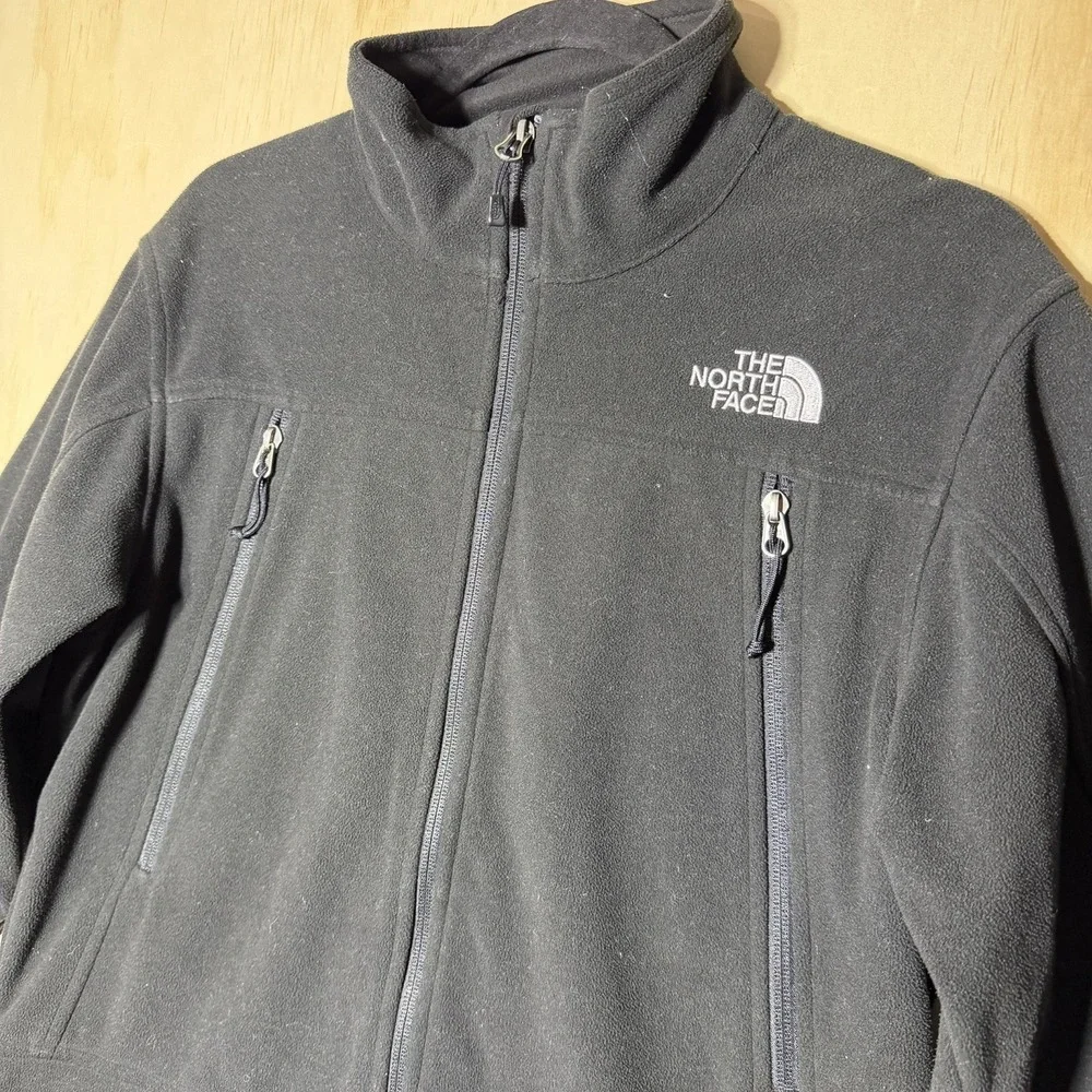 The North Face Mens Black Full Zip Fleece Jacket Outdoor Hiking Size S